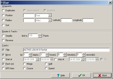 Most filters are available Filters are available in GUI